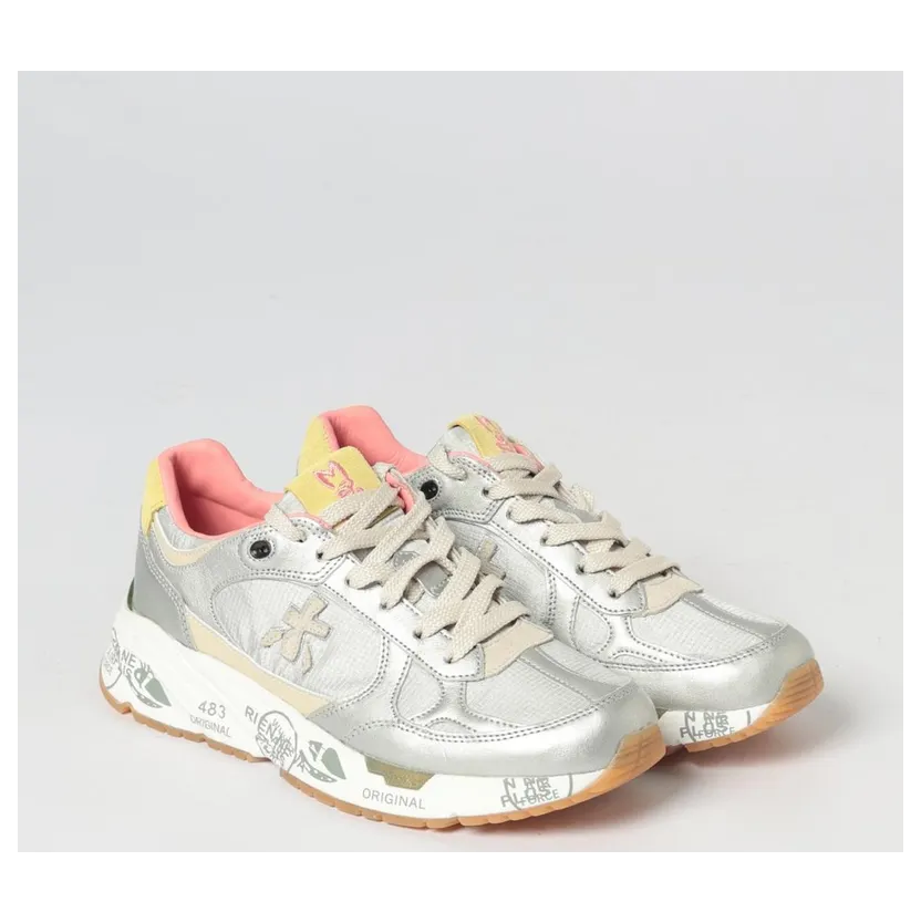 Premiata Mased Laminated Leather and Nylon Silver (MASED8115)
