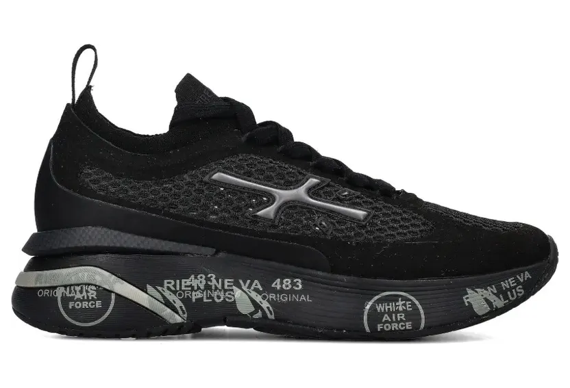 Premiata MoeRun mit Mesh-Einsatz – Black (MOERUND8261)