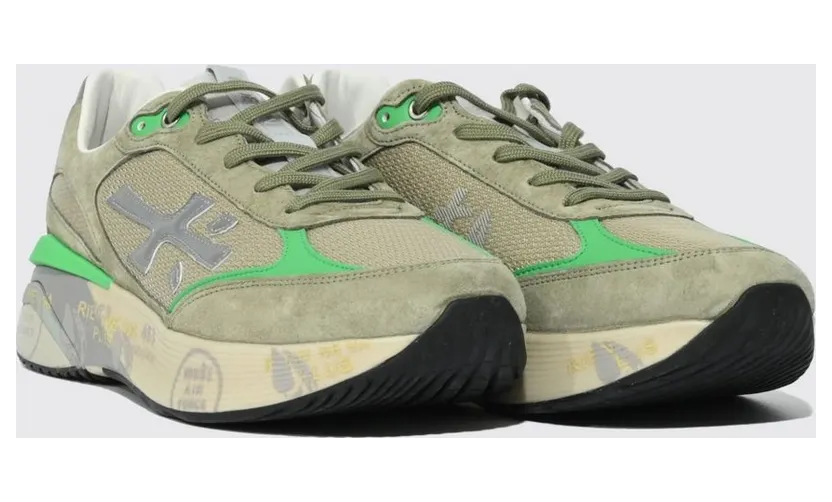 Premiata Moerund Suede and Nylon Military (MOERUN8076)