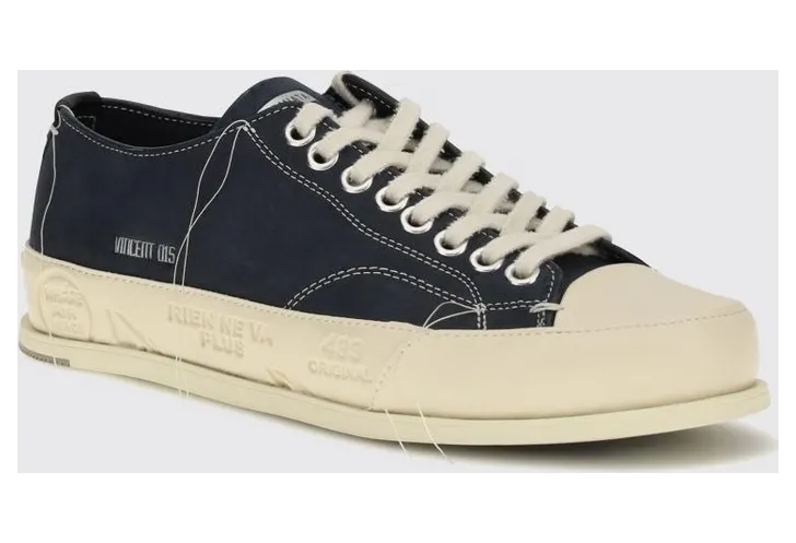 Premiata Vince Calf Leather Low-Top with Rubber Toe Blue (VINCE015NAVY)