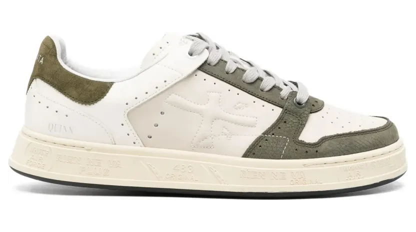 Premiata with leren vlakken – Beige (QUINN7637)