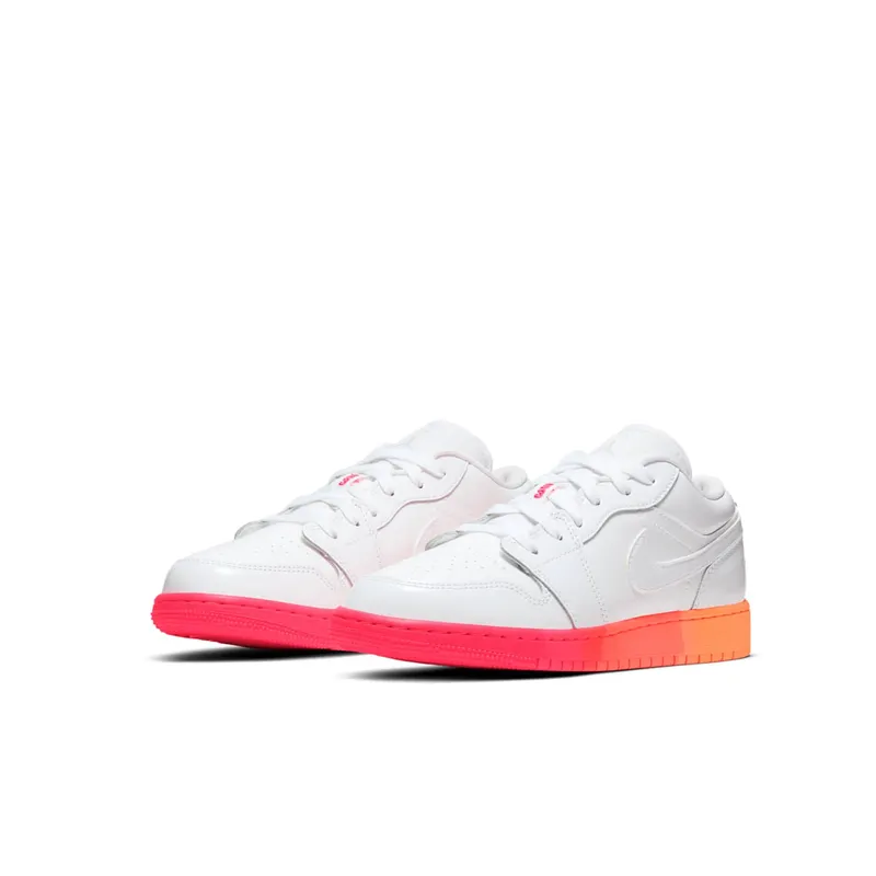Jordan 1 Low Sunrise (GS) White/Bright Crimson-Bright Mango-White (554723-100)