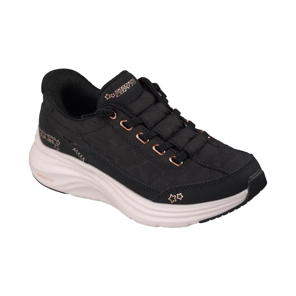 Skechers Slip-ins: Contour Foam “Cozy Fit Sneaker Black / Roos Gold” (303949LBKRG)