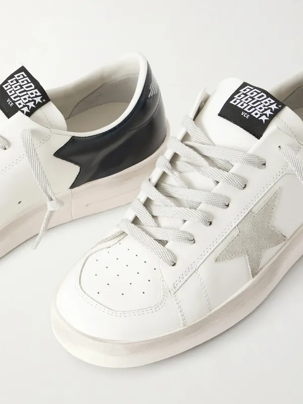 Golden Goose Stardan Suede-Trimmed Leather Sneakers White (GMF00128.F000567) (5)