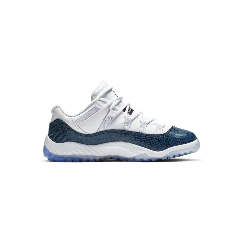 Jordan 11 Retro Low Snake Navy 2019 (PS) White/Black-Navy (CD6848-102)