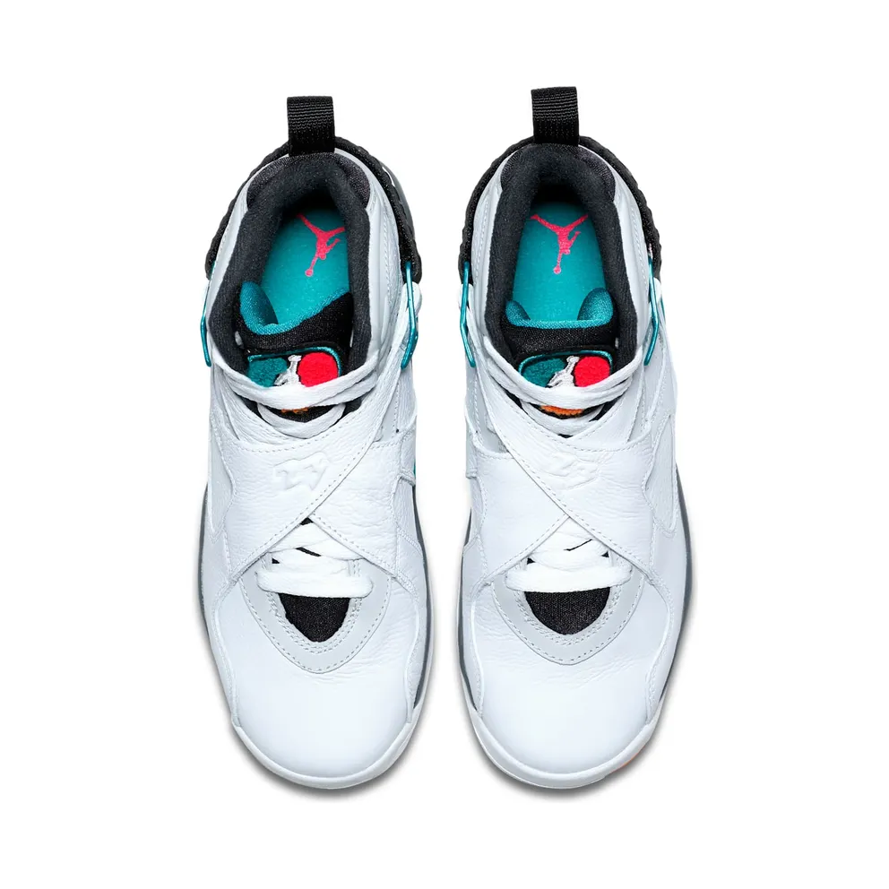 Jordan 8 Retro South Beach (GS) White/White-Turbo Green-Neutral Grey (305368-113)