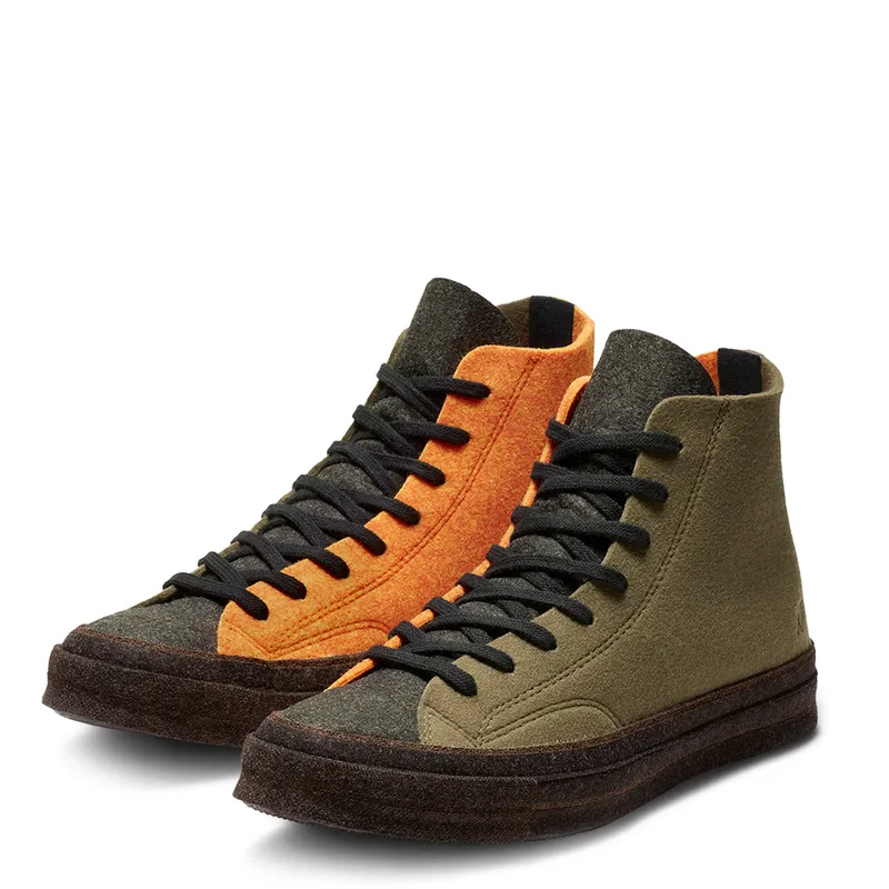 Converse Chuck Taylor All-Star 70s Hi JW Anderson Felt Stone Grey Flame Orange Stone Grey/Flame Orange-Black (162953C)