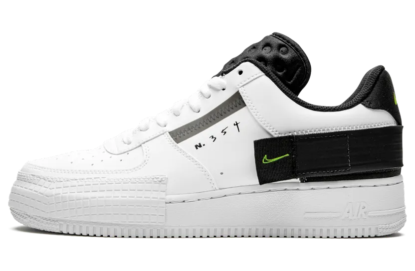 Nike Air Force 1 Type White Black Volt