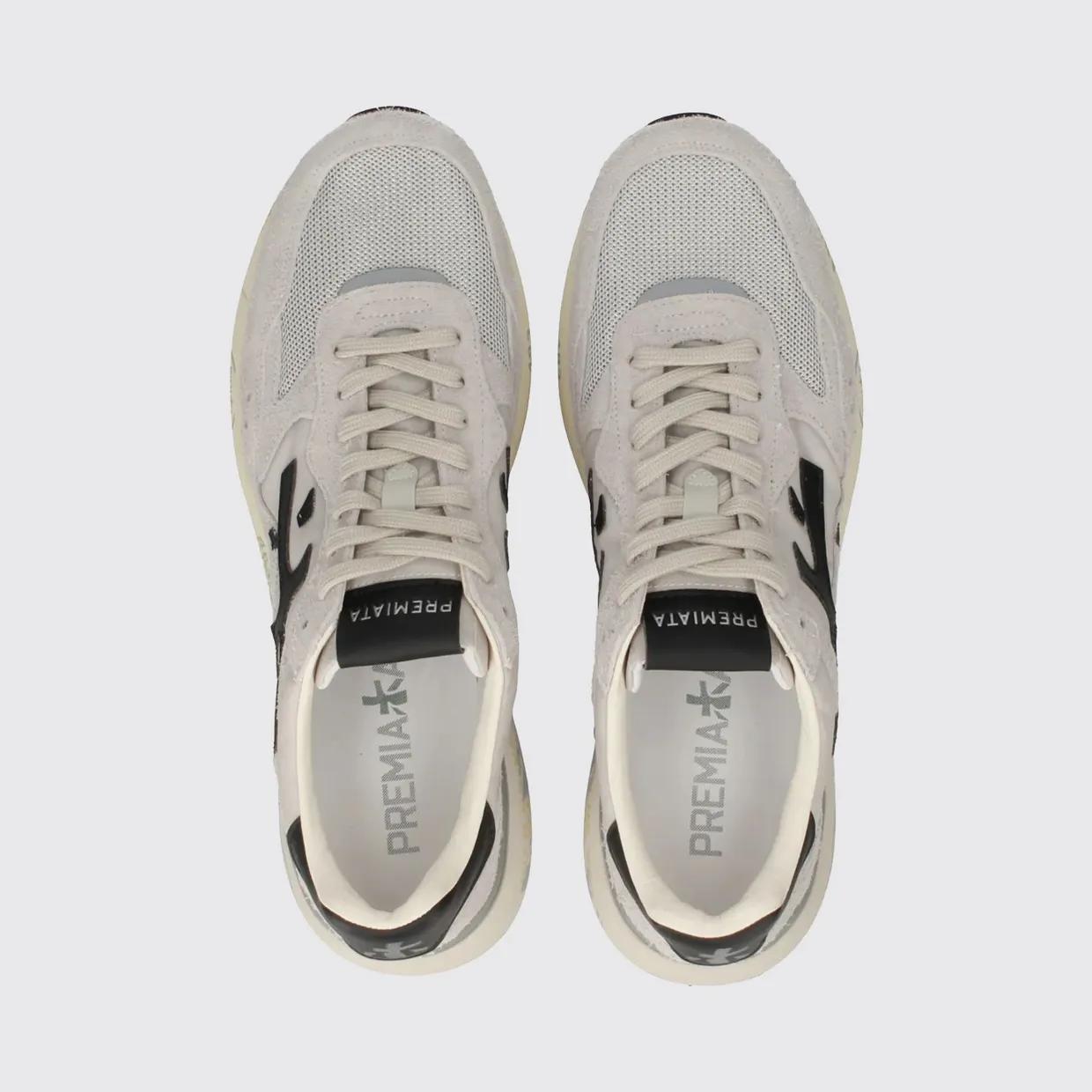 Premiata Mick Used Suede and Mesh Sneakers White (MICK018236) (2)