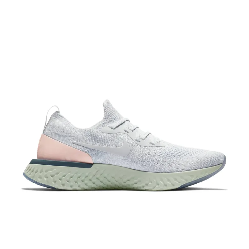 Nike Epic React Flyknit Pure Platinum Celestial Teal (W) Pure Platinum/Particle Beige-Celestial Teal-Pure Platinum (AQ0070-014)