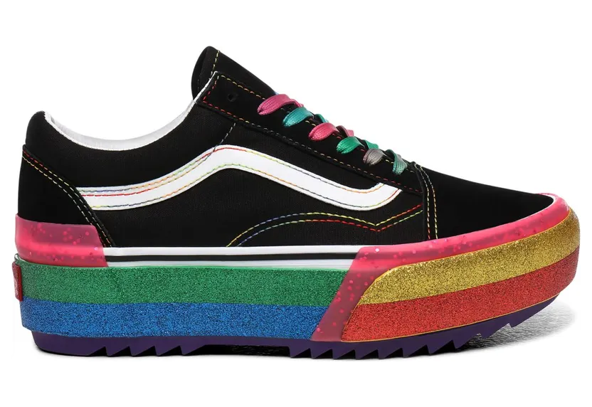 VANS Glitter Old Skool Stacked Schoenen (Zwart)