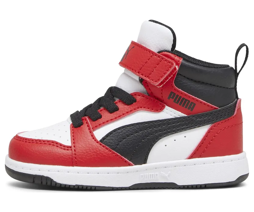 Puma Rebound V6 Mid “Puma White / Puma Black / For All Time Red” (396542_03)