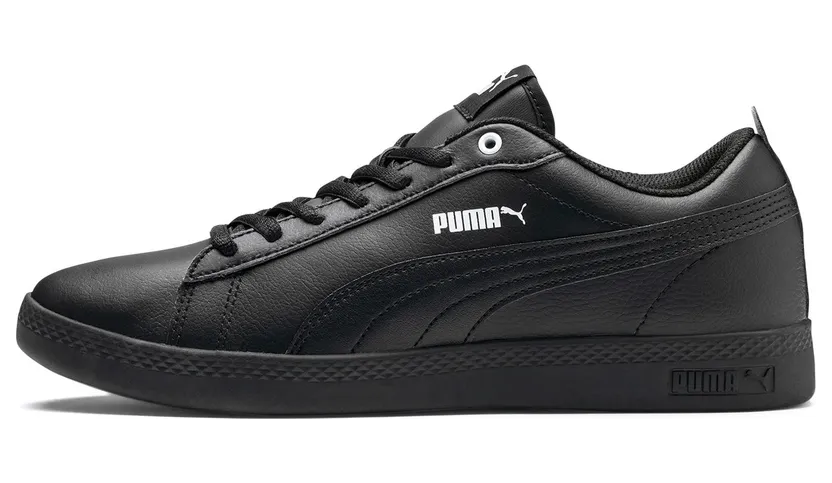 Puma Smash v2 Leder Damen Schwarz (365208-03)