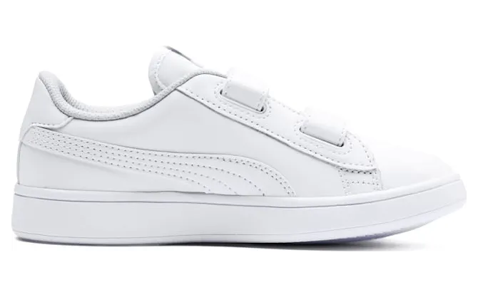 Puma Smash v2 Leder Kinder Weiß (365173-02)