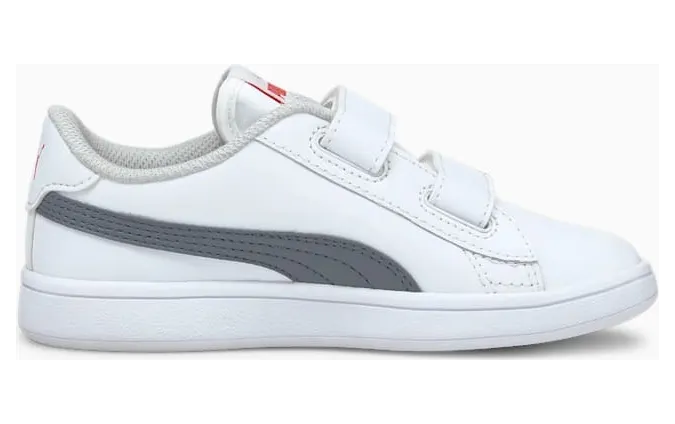 Puma Smash v2 Leder Kinder Weiß (365173-25)