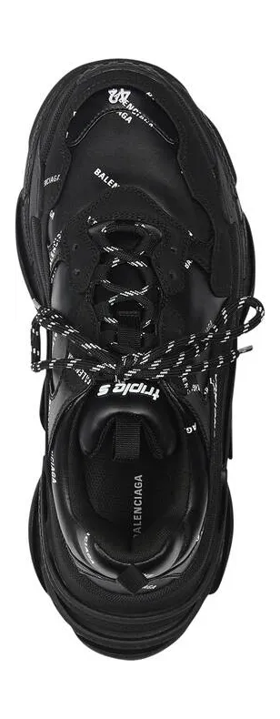 Balenciaga Triple S Allover Logo Black (4)