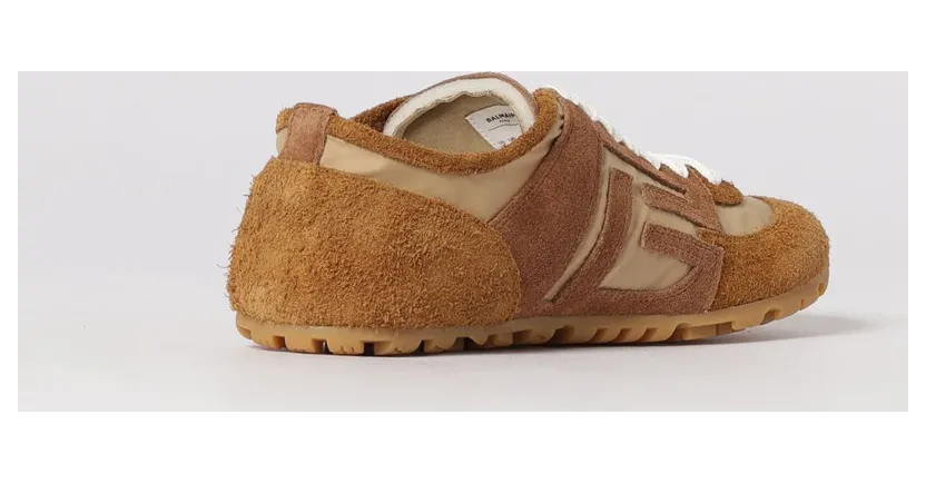 Balmain Racer 45 Sneakers in Suede and Nylon Beige (GN1VI762TYHC8BW) (2)