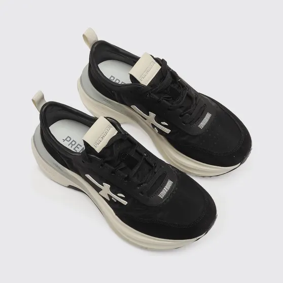 Premiata Hill Nylon and Suede Sneakers Black 1 (HILL8241)