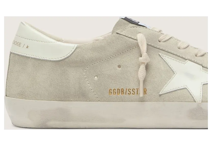 Golden Goose Men’S Super-Star In Light Gray Suede With White Leather Star (GMF00101.F008924.60727) (5)