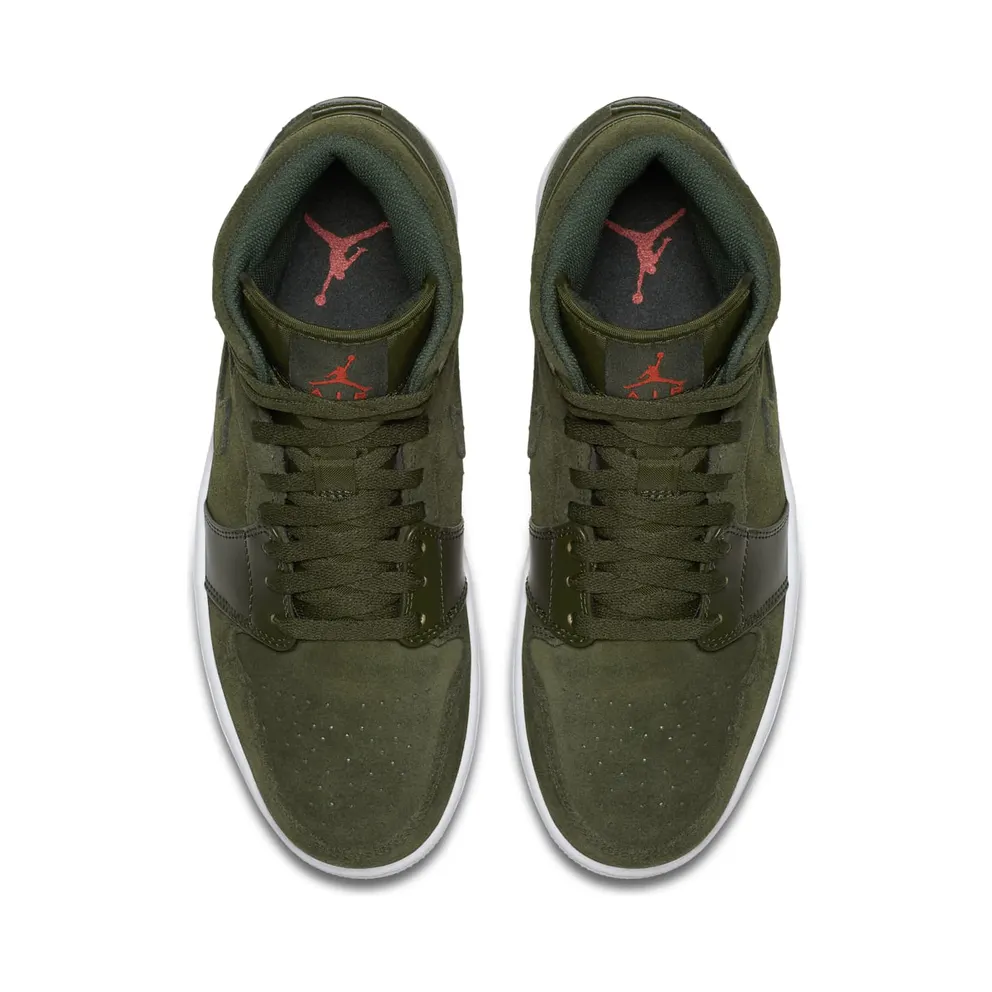 Jordan 1 Retro Mid Sequoia Sequoia/Max Orange-White (554724-302)