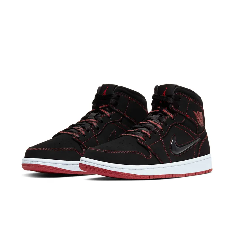 Jordan 1 Mid Fearless Come Fly With Me Black/Gym Red-White (CK5665-062)