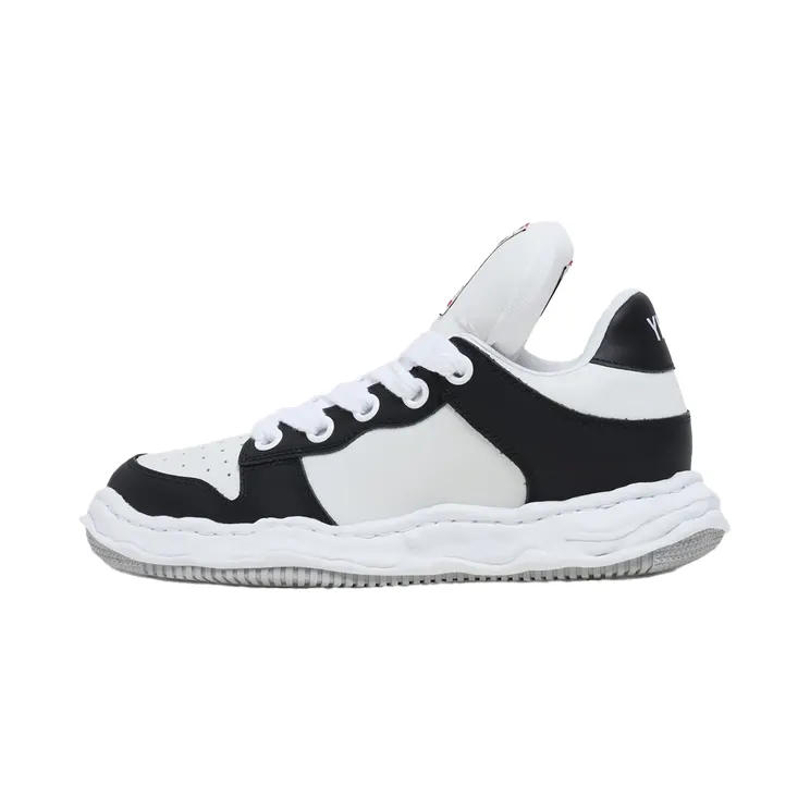 Maison Mihara Yasuhiro Wayne OG Sole Embossed Leather Low “Black White” (A12FW718-BLW)