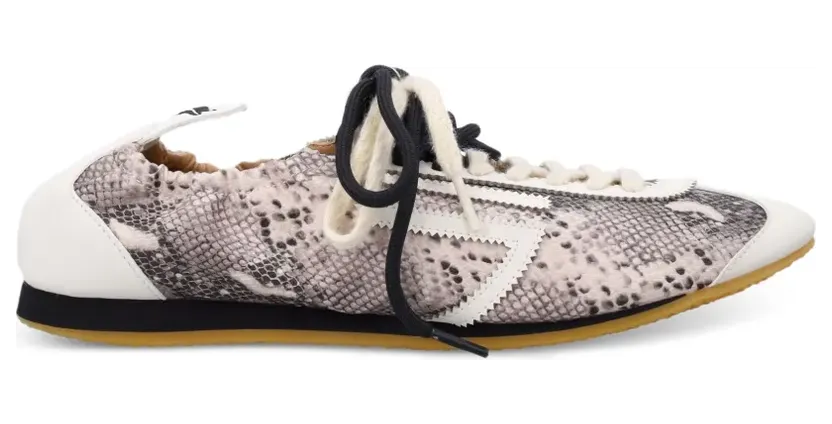 Puraai Lion sneakers met slangen-effect – Beige (PU801L)