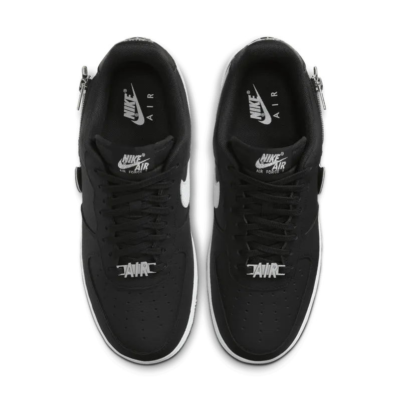 Nike Air Force 1 Low Zip Swoosh Black Black/White (CW6558-001)