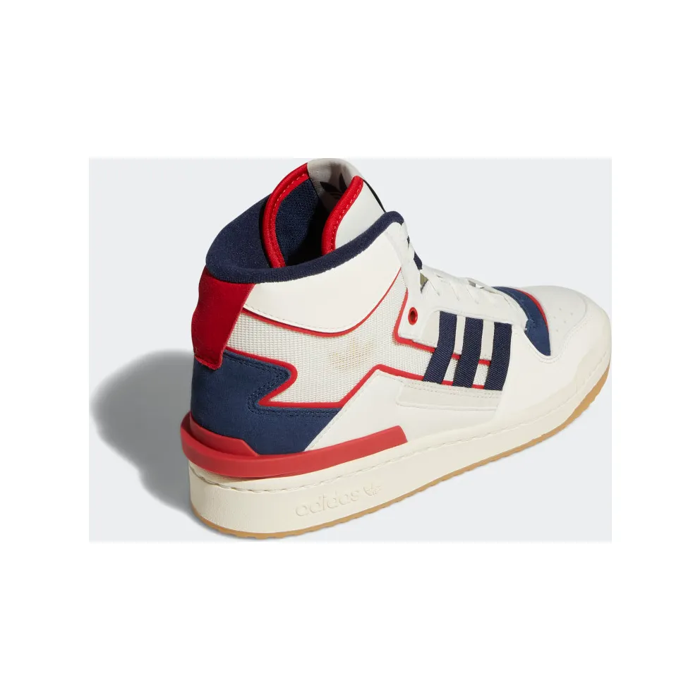 Adidas Forum Exhibit Mid Off White / Collegiate Navy / Scarlet (HQ1482)