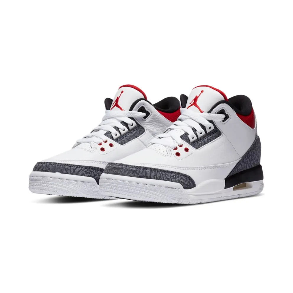 Jordan 3 Retro SE Fire Red Denim (GS) White/Fire Red-Black (CZ6634-100)