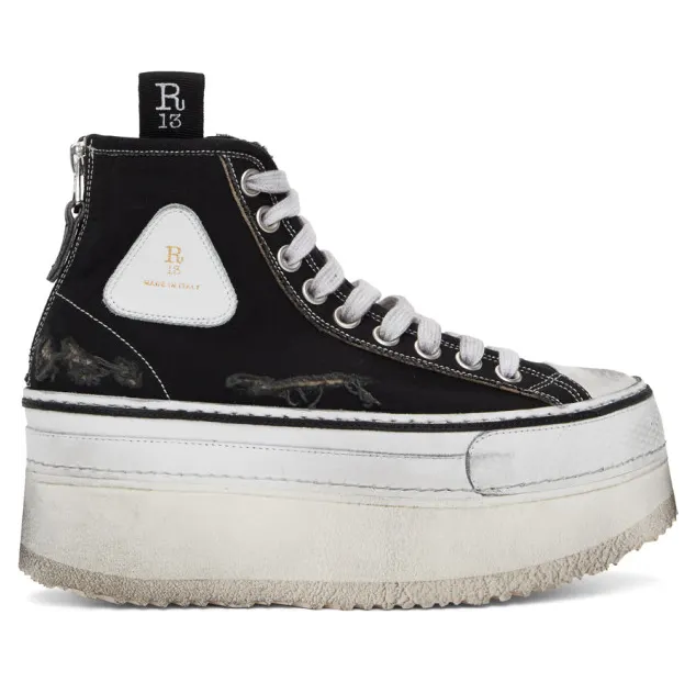 R13 Black Platform High-Top Sneakers (R13S0070-001)