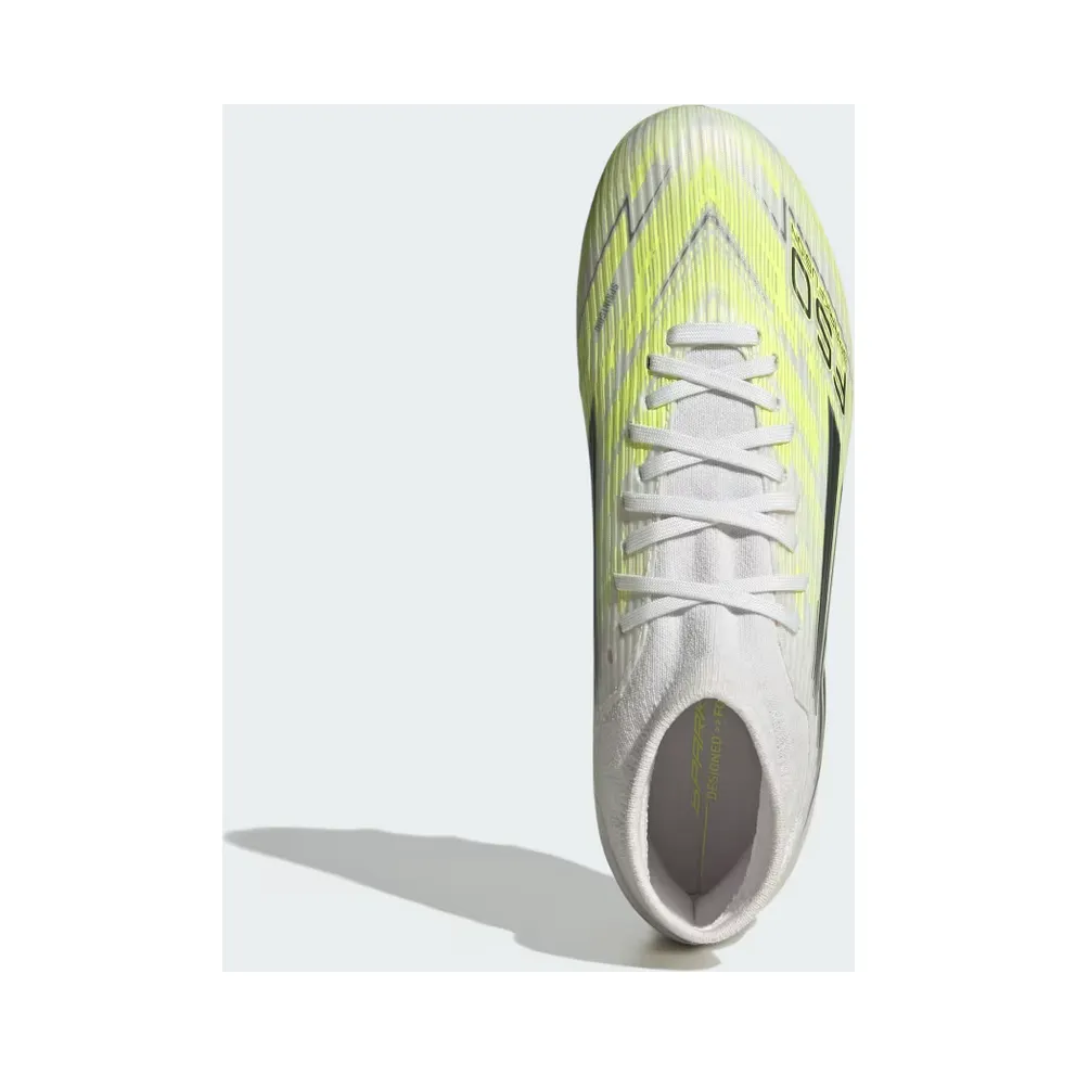 adidas F50 Sparkfusion League Mid Cut Firm Ground / Artificial Ground Football Boots Womens “Cloud White / Iron Metallic / Hi-Res Yellow” (JP8350)
