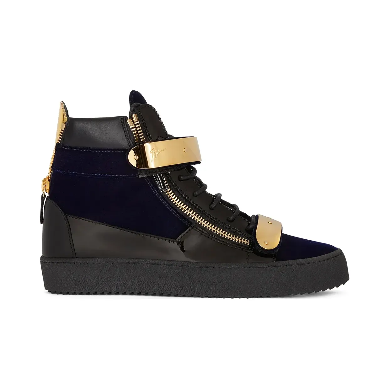 Giuseppe Zanotti Coby mid-top met dubbele bandjes “Blue” (RM10065003)