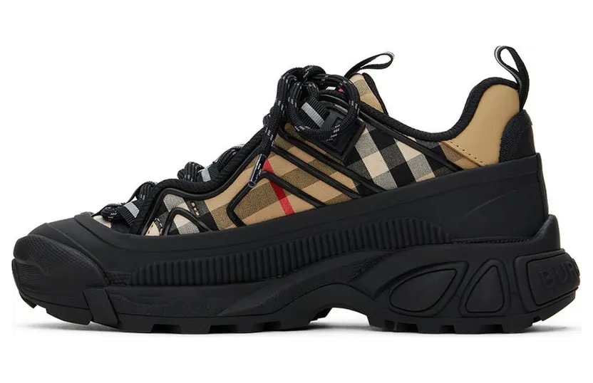 Burberry Kids Beige & Black Vintage Check Sneakers (8054396) (3)