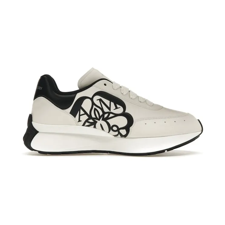 Alexander McQueen Sprint Runner White Black Crest (691342WIC959061)