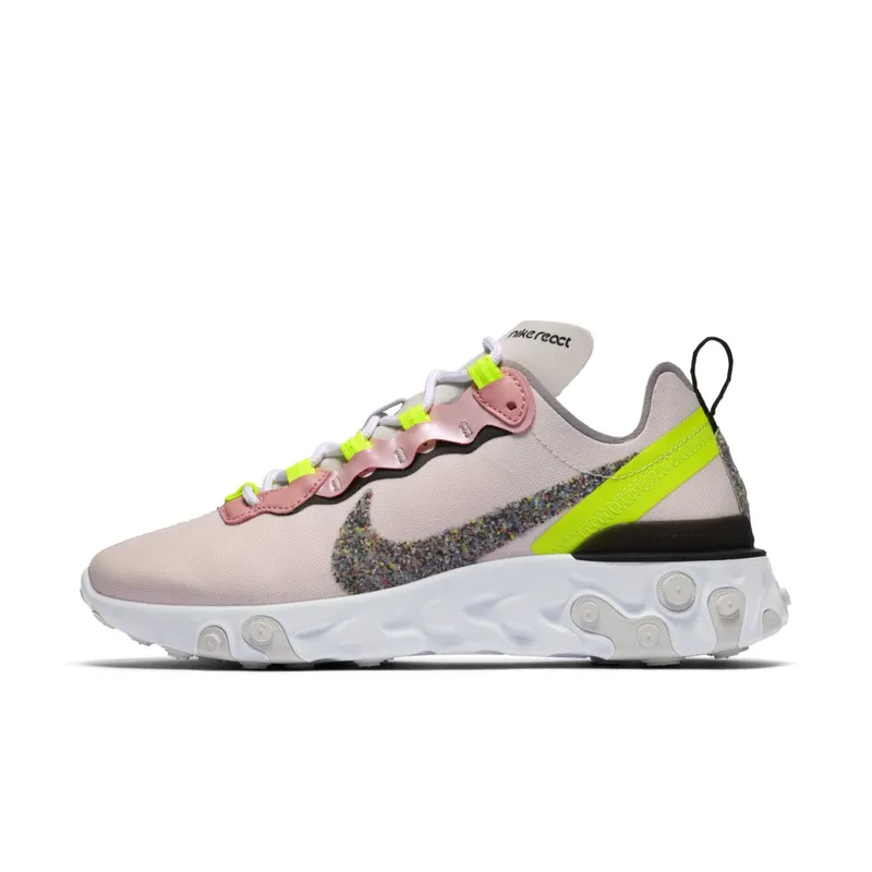 Nike React Element 55 Premium Light Soft Pink (W) Light Soft Pink/Black/Volt (CD6964-600)