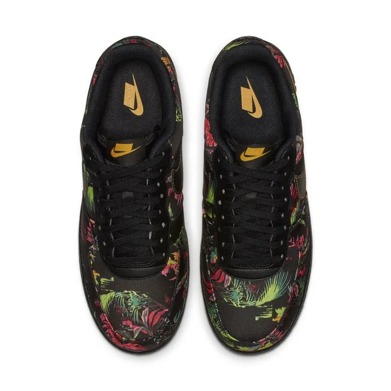 Nike Air Force 1 Low Floral (2019) Black/Multi-Color-Canyon Gold (BV6068-001)