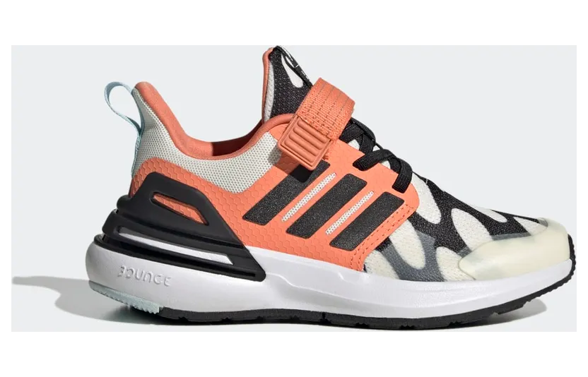 adidas RapidaSport Bounce Marimekko Running met Elastische Veters en Klittenband Cloud White / Core Black / Semi Coral (H06362)