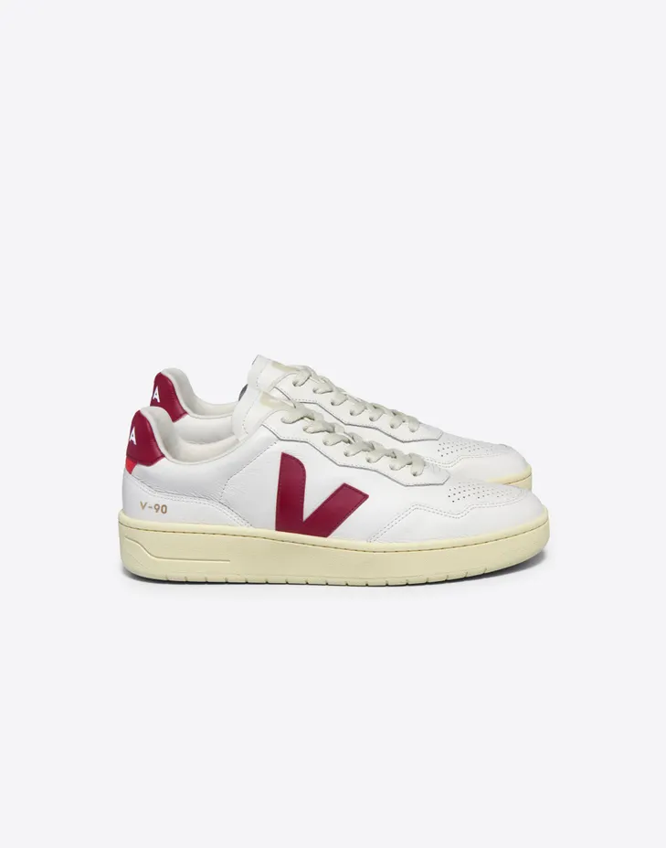Veja V-90 LEATHER WHITE MARSALA – “Wit” (VD2003657A)