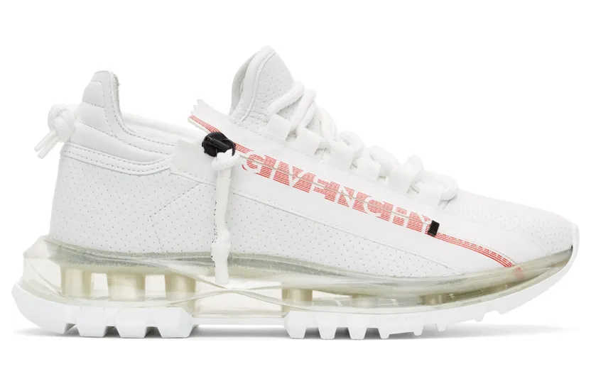 Givenchy White & Red Spectre Low Runner Sneakers (BE0019E0XH)