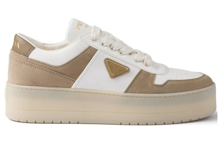 Prada Downtown Bold Nappa Leather and Suede “White/Neutrals” (1E792M F D050 MLO F0F24)