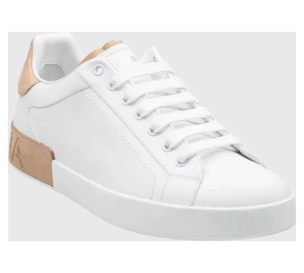Dolce & Gabbana Portofino Bicolour Calfskin Sneakers with Logo White (CS2278AF2188S537)