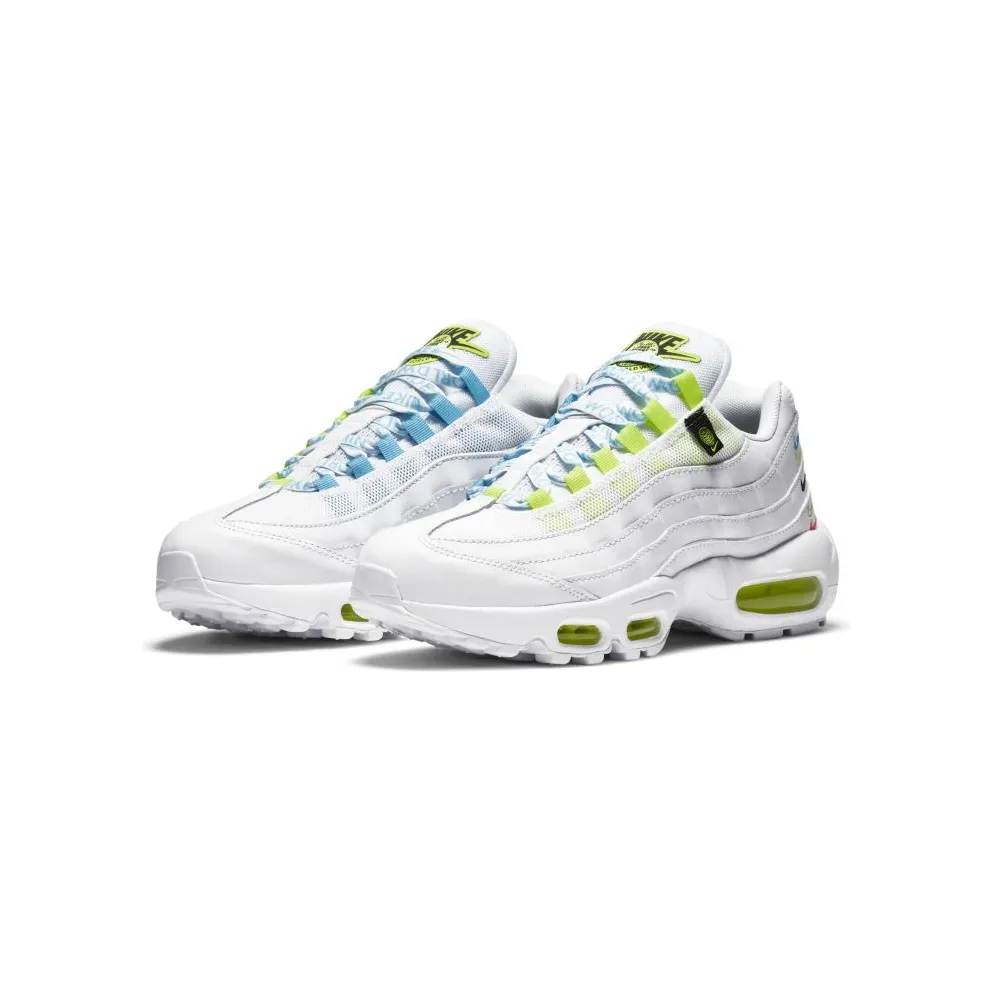 Nike Air Max 95 Worldwide White White/White-Volt-Blue Fury (CV9030-100)