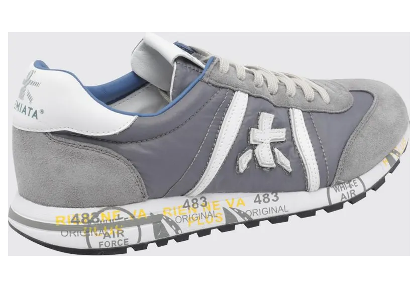 Premiata Lucy Suede And Perforated Fabric Sneakers Grey (LUCYD7526) (2)