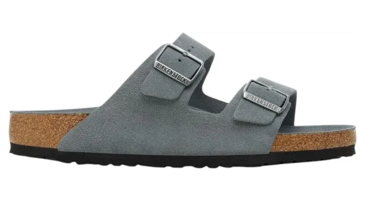 Birkenstock Arizona Soft Footbed Suede Leather Basalt Gray Tonal (1030860)