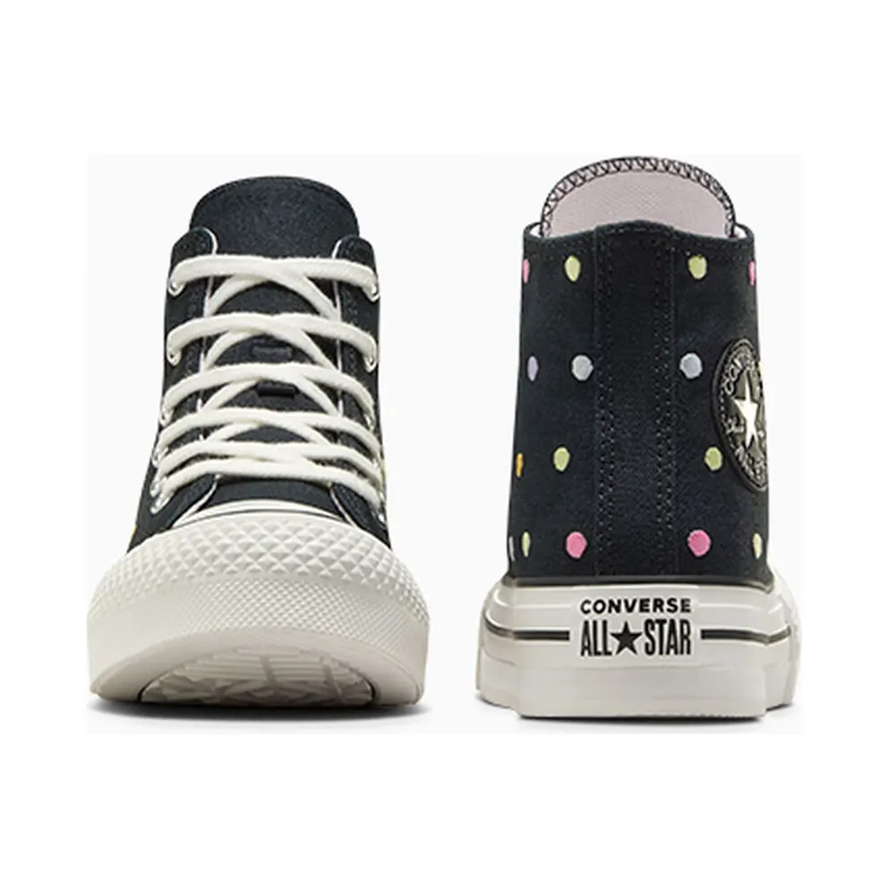 Converse Chuck Taylor All Star Lift Embroidered Polka Dots Platform Black/Vintage White/Egret (A12609C)