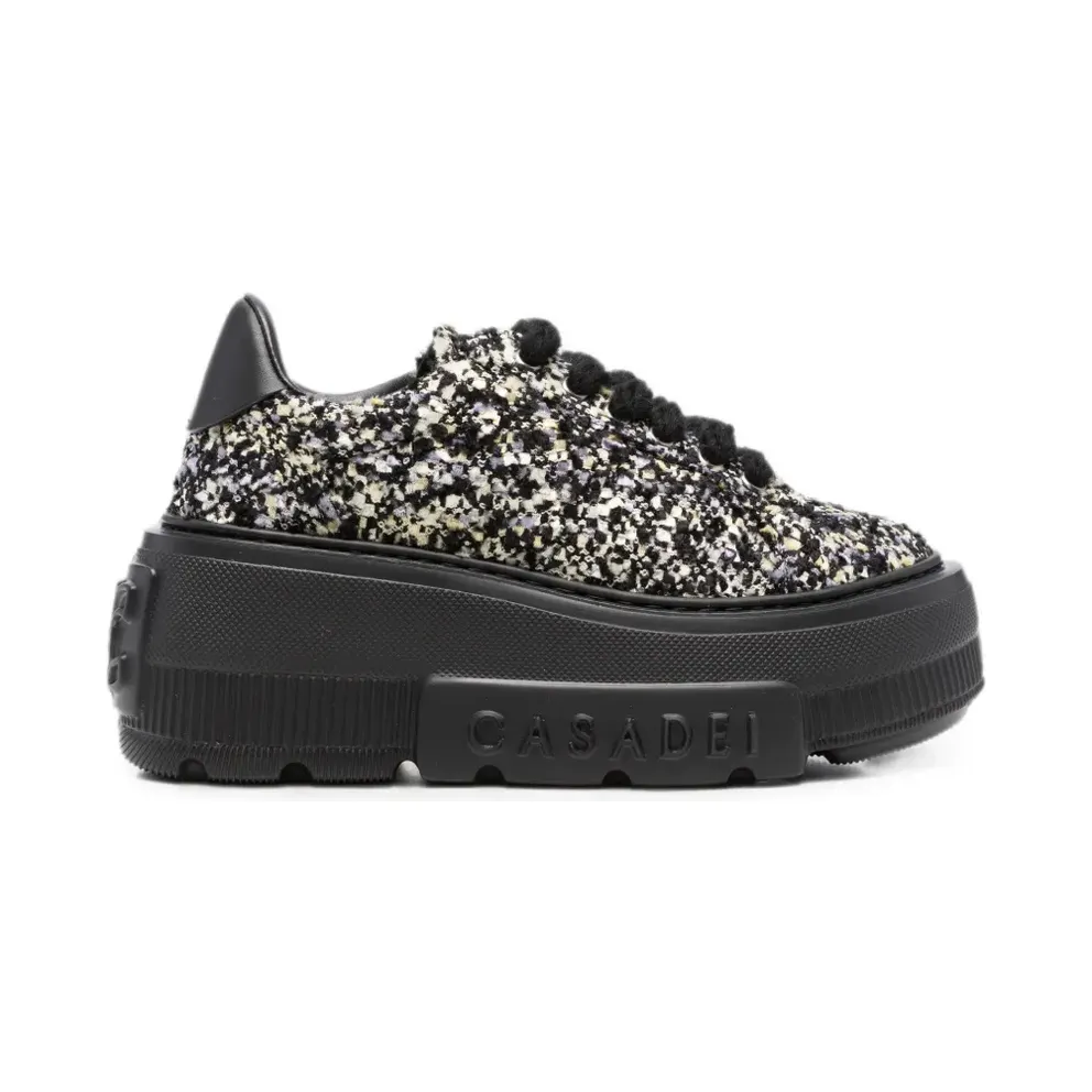 Casadei Bouclé gebreide with plateauzool – Black (2X127C070NC3093)