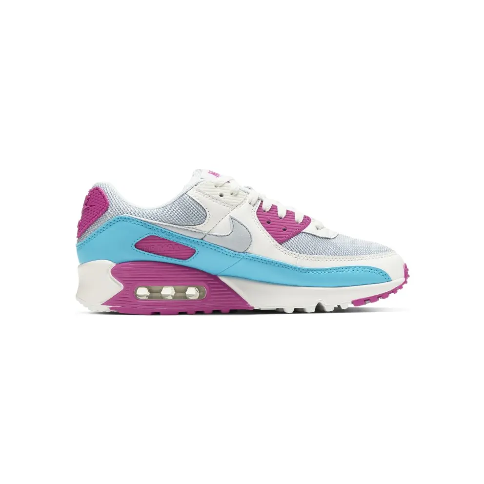 Nike Air Max 90 White Vivid Pink Light Blue Fury (W) White/Vivid Pink-Light Blue Fury (CT1030-001)