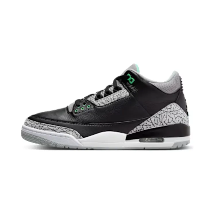 Air Jordan 3 Retro “Black / Wolf Grey / White / Green Glow” (CT8532-031)