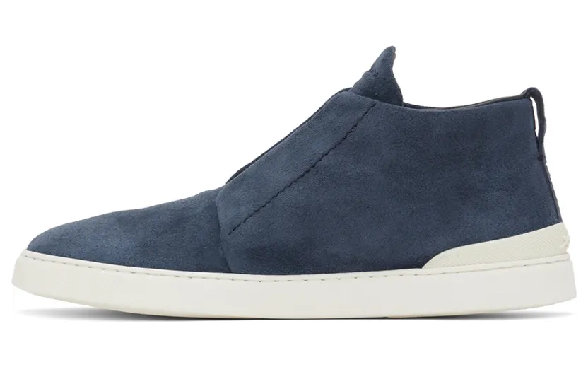 Ermenegildo Zegna Taupe Suede Triple Stitch Sneakers (LHNIP-A5237X) (3)